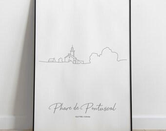 Pontusval Lighthouse, Brittany Lighthouse Poster, Finistère Lighthouse, Christmas gift for men