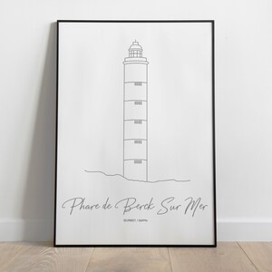 Leuchtturm Berk sur Mer, Poster Leuchtturm Hauts de France, Somme, Pas de Calais, Nord, Weihnachtsgeschenk für Männer
