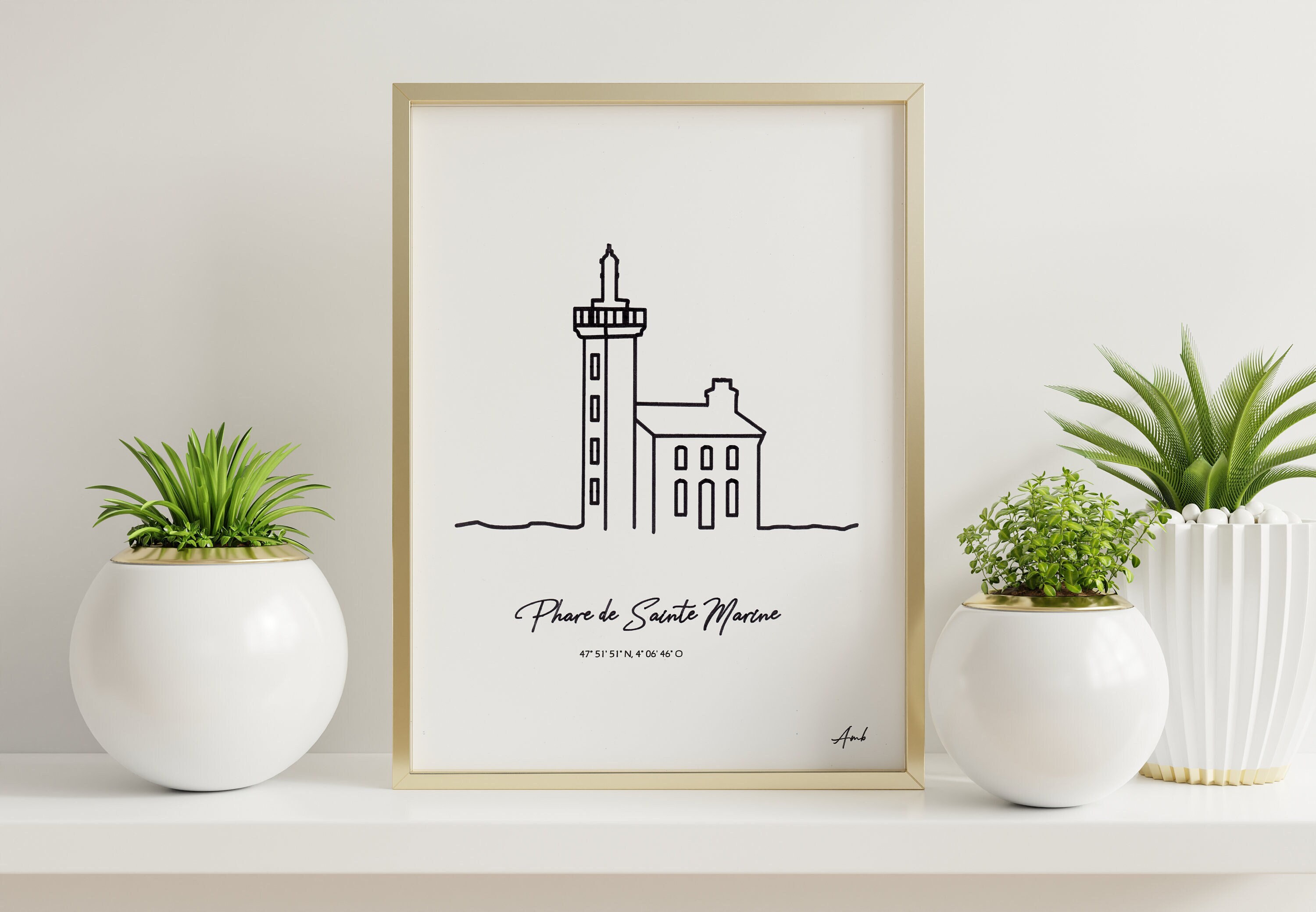 Phare de Sainte Marine, Affiche Phare Bretagne, Phare Du Finistère,