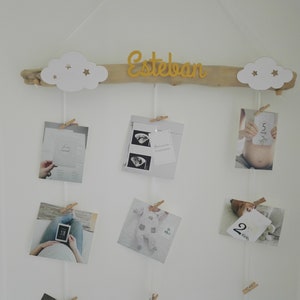 Porte photos bébé, cartes étapes grossesse, cadeau liste naissance, chambre bébé, ma première année image 4
