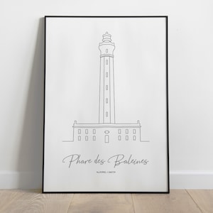 Póster del faro de la ballena, Isla de Ré, Faro del Atlántico, regalo de Navidad para hombre