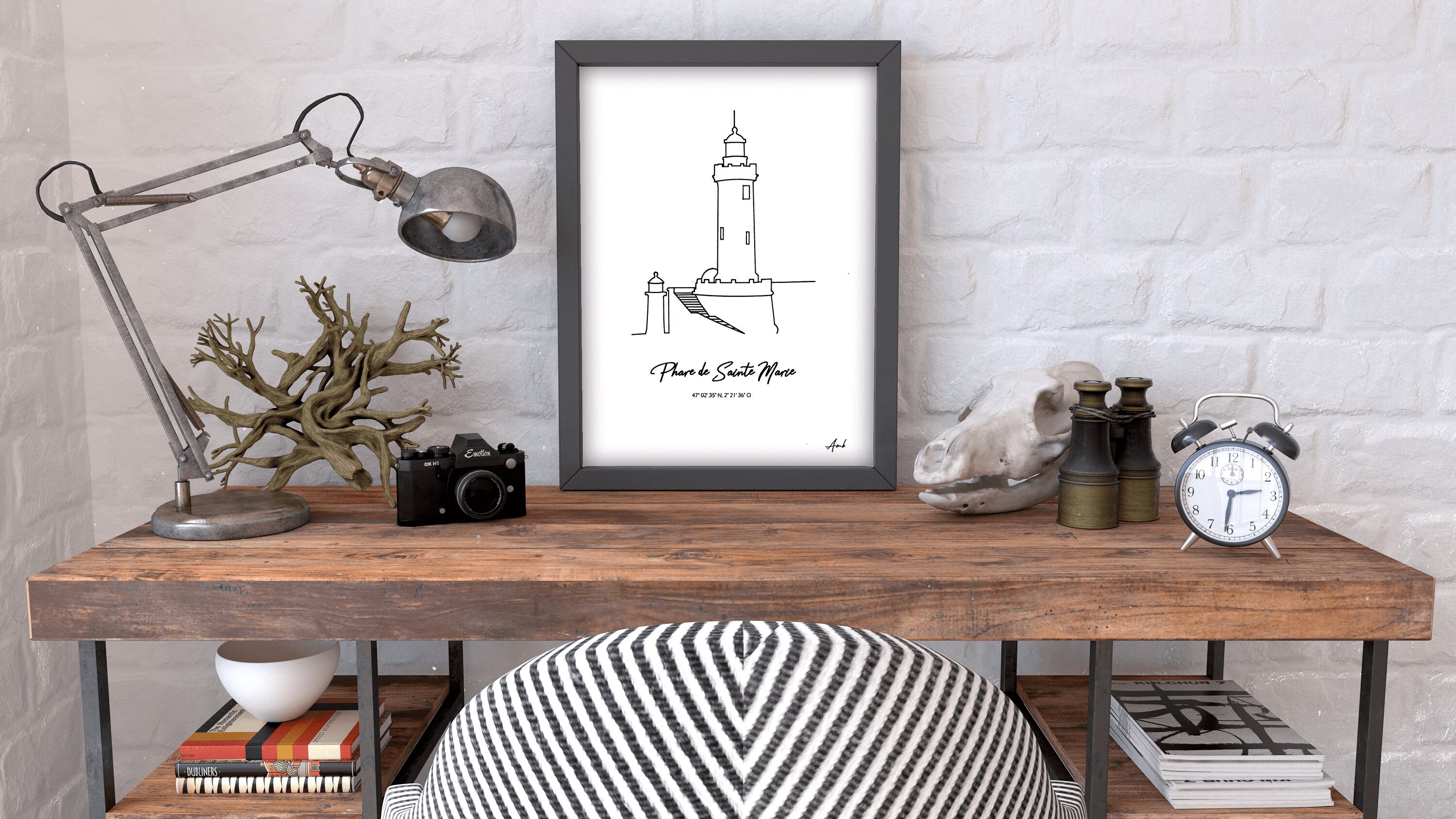 Phare de Sainte Marie Marseille, Affiche Phare Bouches Du Rhône, Phare Provence Alpes Côte d'azur