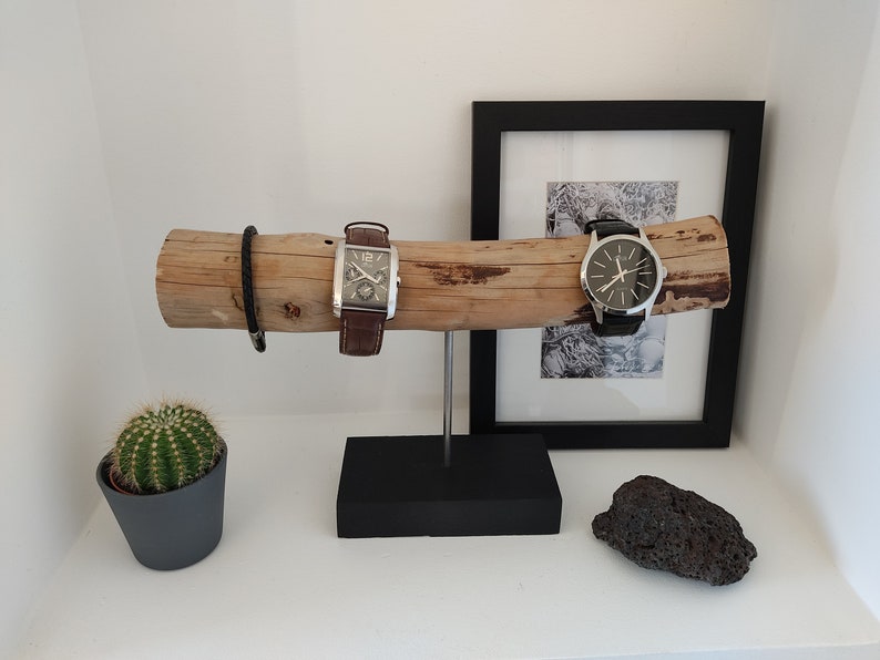 Support montre porte montre présentoir à bijoux cadeau homme femme bois flotté image 4