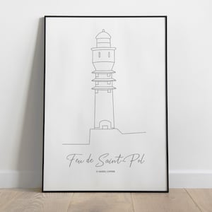 Leuchtturm von St. Pol, Dünkirchen, Poster zum Leuchtturm von Hauts de France, Somme, Pas de Calais, Nord, Weihnachtsgeschenk für Männer
