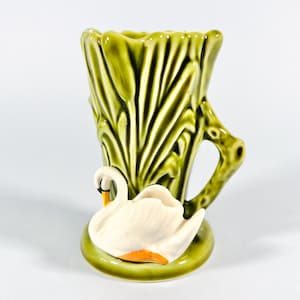 SylvaC Swan Vase, Vintage Ceramic English Glazed Model 4385, Small Decorative Bud Vase