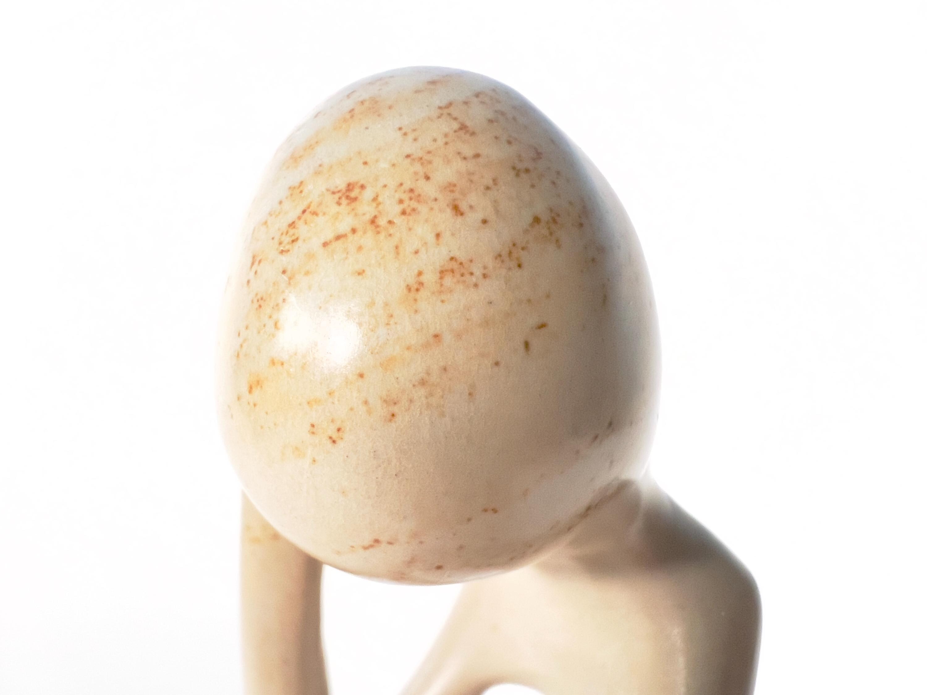 Soapstone Thinking Man Sculpture, Vintage African Folk Art Stone