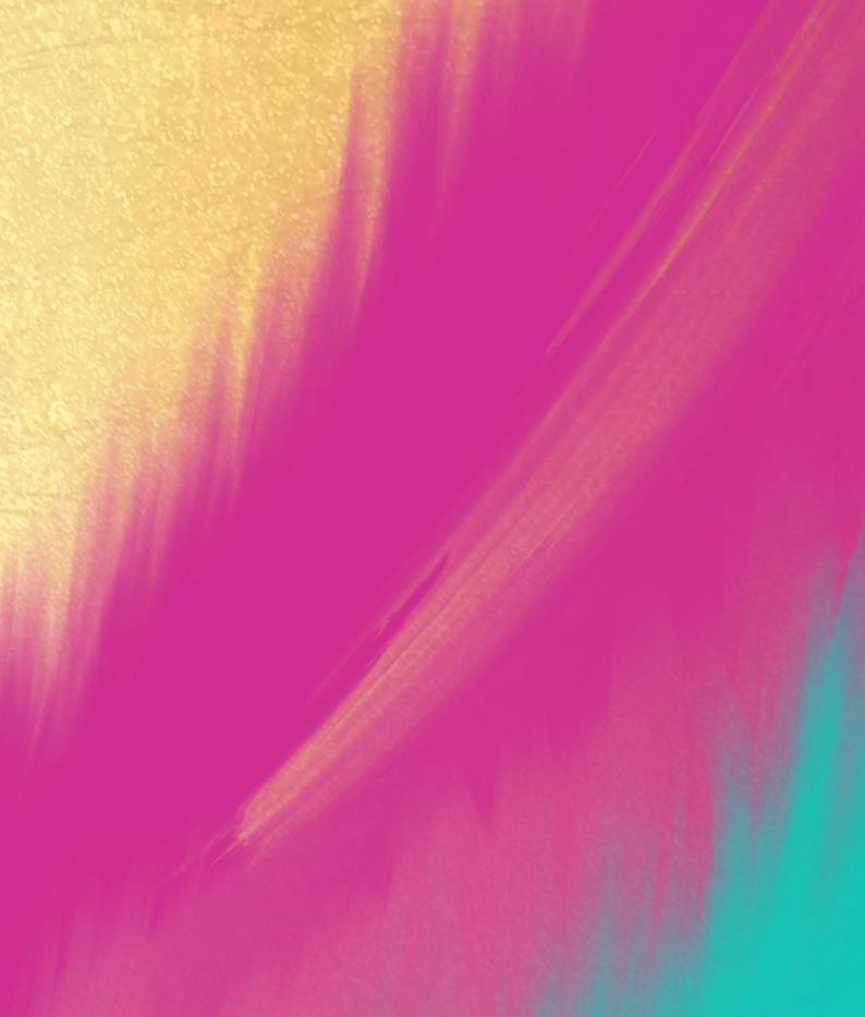 Pink Teal and Gold Abstract Painting Printable Art Modern Etsy