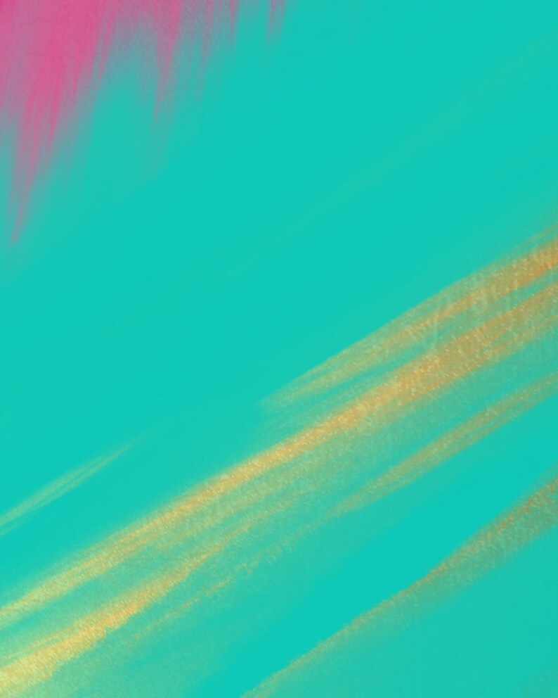 Pink Teal and Gold Abstract Painting Printable Art Modern Etsy
