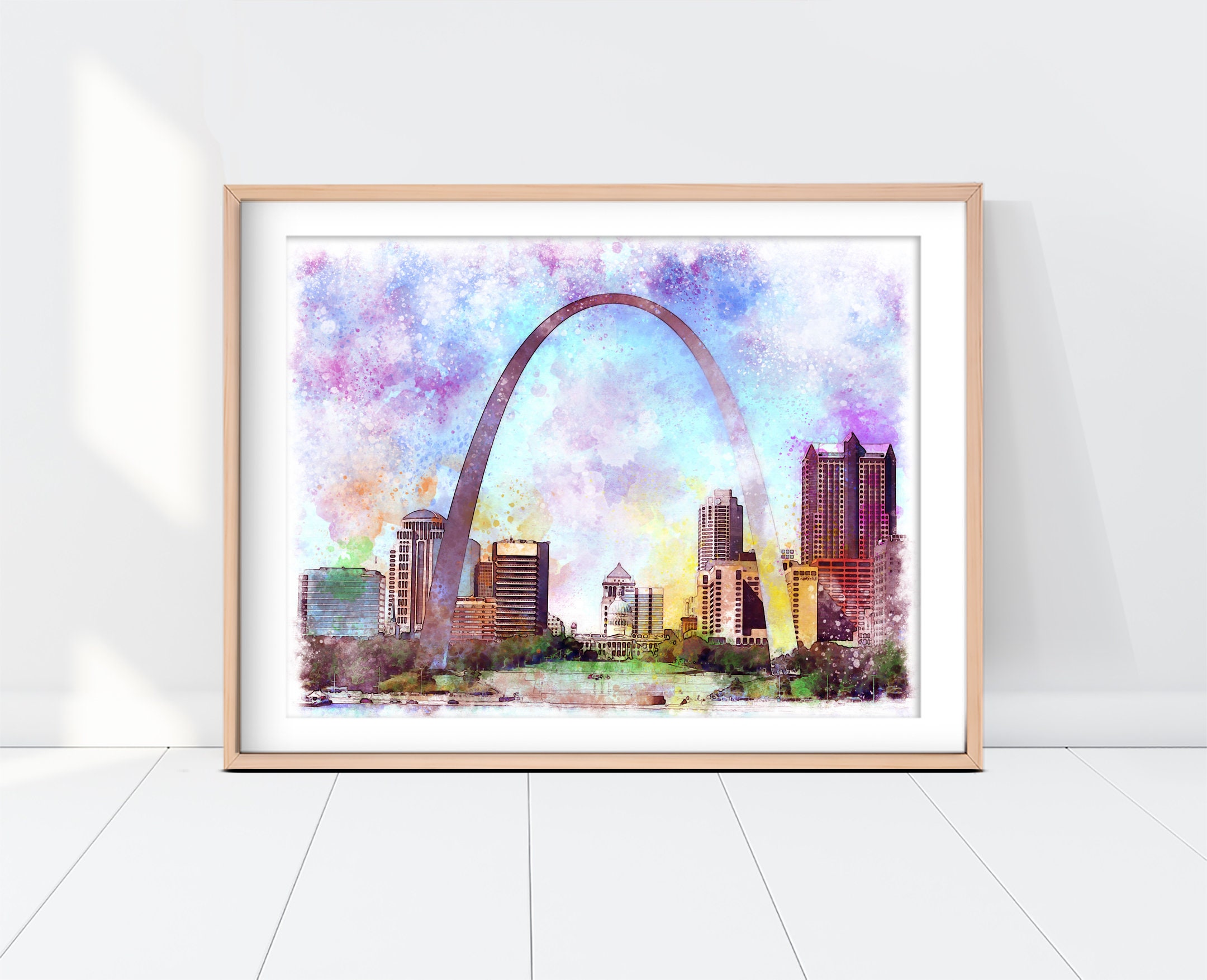 St Louis Watercolor Print St Louis Skyline St Louis Poster | Etsy