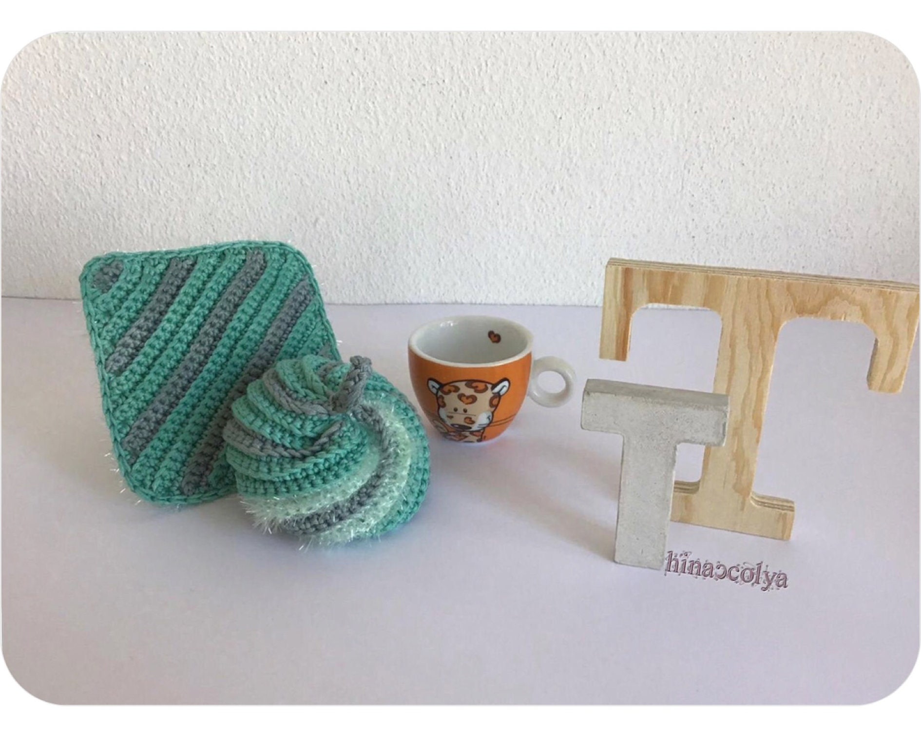 Tawashis, Éponges Japonaises Crochet, Multi Usage, Écologique, Lavable et Réutilisable, Cadeau Créma