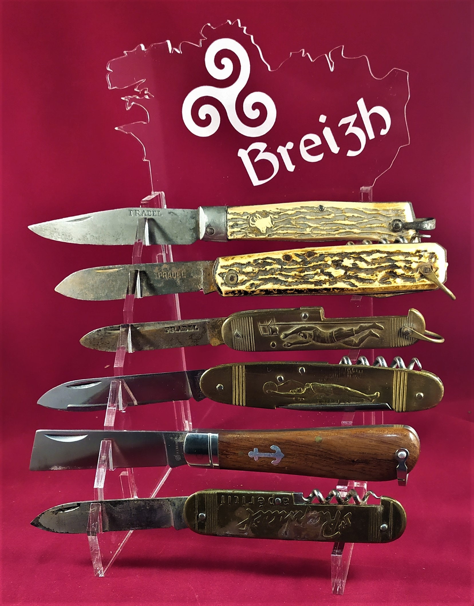 Présentoir en Plexiglas Pour 6 Couteaux - Bretagne