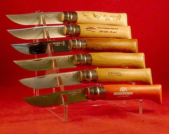 Plexiglas display for 6 collector's knives