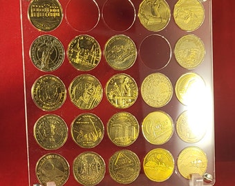 Transparent plexiglass display for medals from the Monnaie de Paris