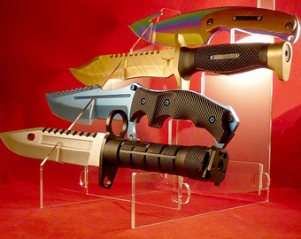 Plexiglas display for 4 large knives.