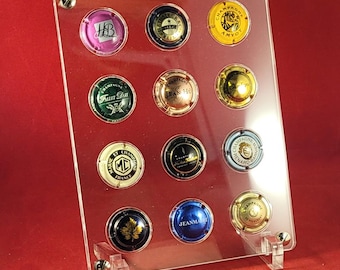 Présentoir en plexiglas pour 12 capsules de champagne