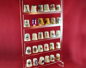 Plexiglass display stand for collectible thimbles