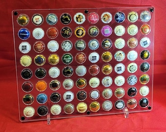 Plexiglas display for 80 champagne capsules