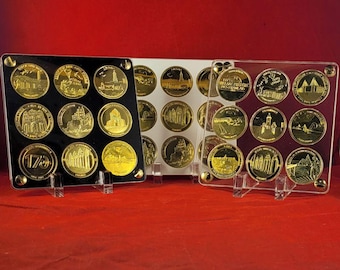 Plexiglass display stand for 9 souvenir medals