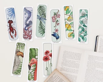 Watercolor bookmark - Animals - Plants