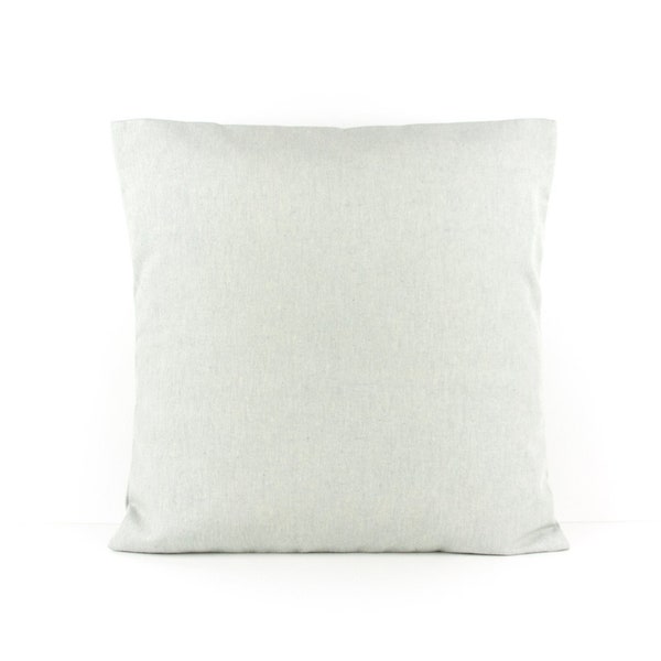 Housse de coussin 40X40 cm coton demi-natté chiné vert/aqua