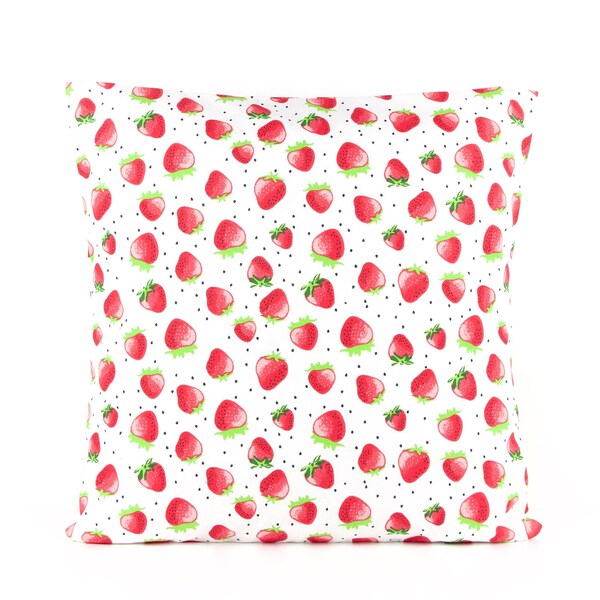 Housse de coussin 40x40 cm coton biologique fraise