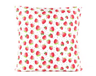 Cushion cover 40x40 cm organic cotton strawberry