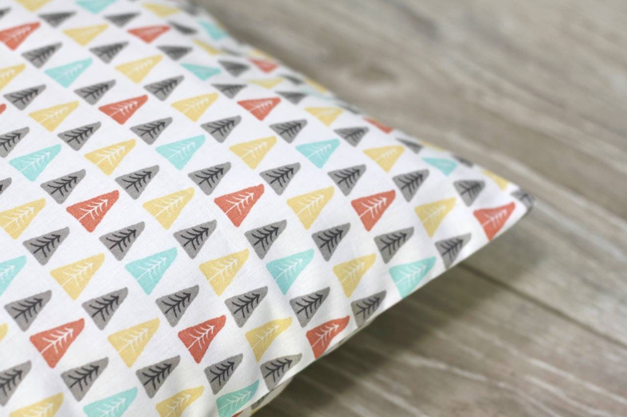 Housse de Coussin 40x40 cm Coton Oeko-Tex Sapins Multicolores