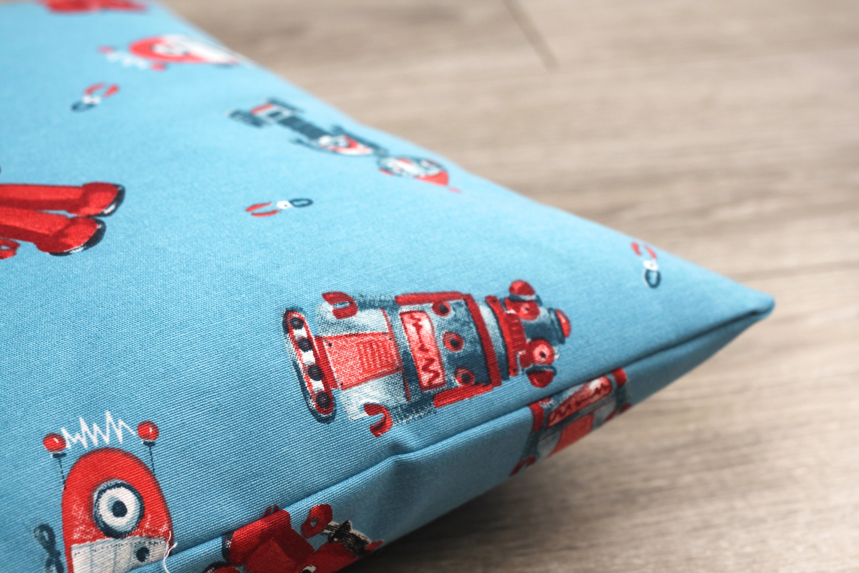 Housse de Coussin 40x40 cm Robots Bleu