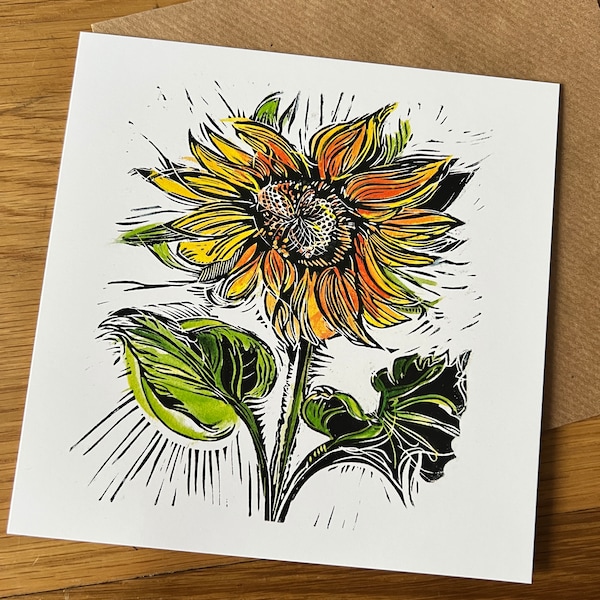 Linocut Card - Etsy UK