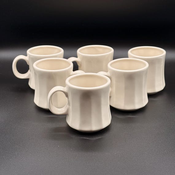 Homer Laughlin White Restaurant Ware Tower Coffee Mug 9oz Set of 4