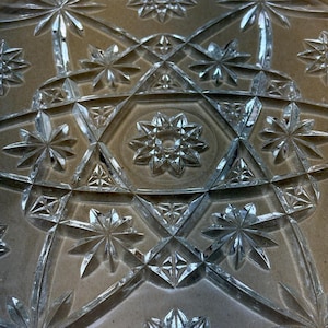 Anchor Hocking Prescut Glass Sandwich Plate: Star of David Tray