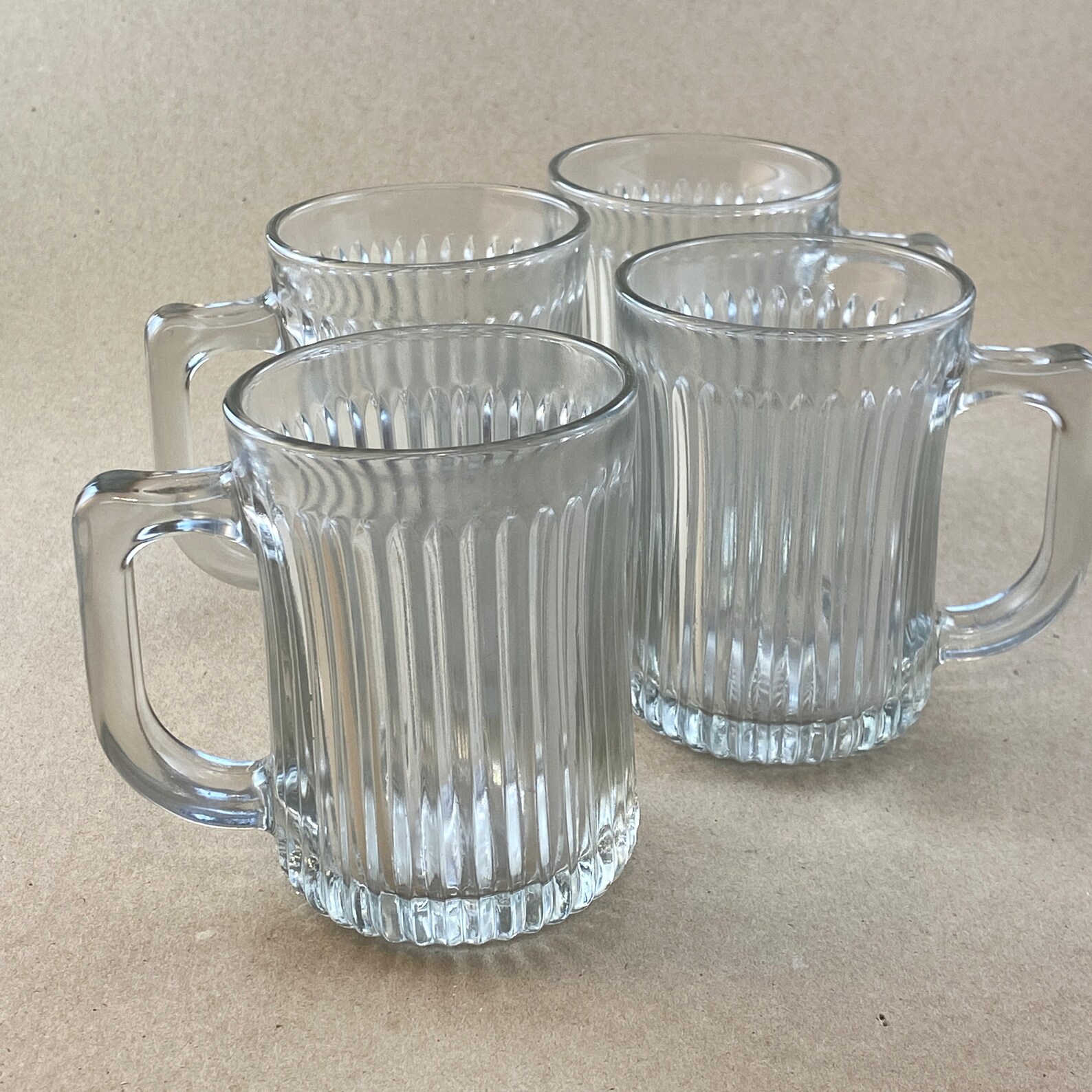 ribbed glass coffee mugs