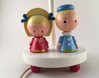 Vintage IRMI Child's Nursery Lamp Plastics, Inc., Hand Painted Originals By IRMI, Vintage Nursery Decor Baby IRMI New York