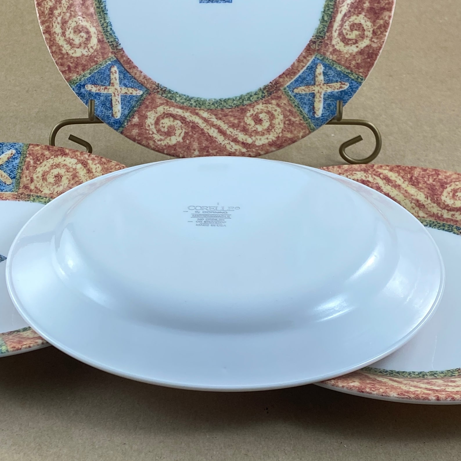 Corelle Corning Geometric Sand Art Salad Plates Corelle Etsy