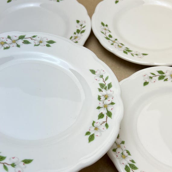 Vintage Buffalo China Dogwood Salad Plates (set of 4) - 1960s