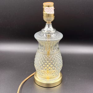 Vintage Hobnail Glass Accent Lamp - Diamond Pattern Bedside Light