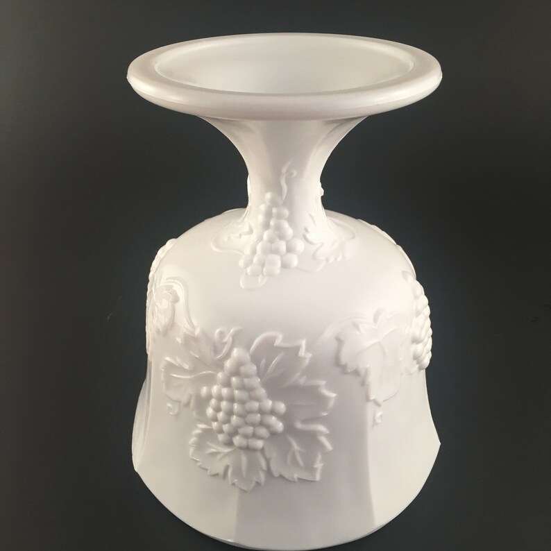 Vintage Milk Glass Compote Bowl Indiana Glass Harvest Grapes Etsy