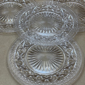 Imperial Glass Cape Cod Salad Plates - Set of 4 or 6 - Diamond Cut