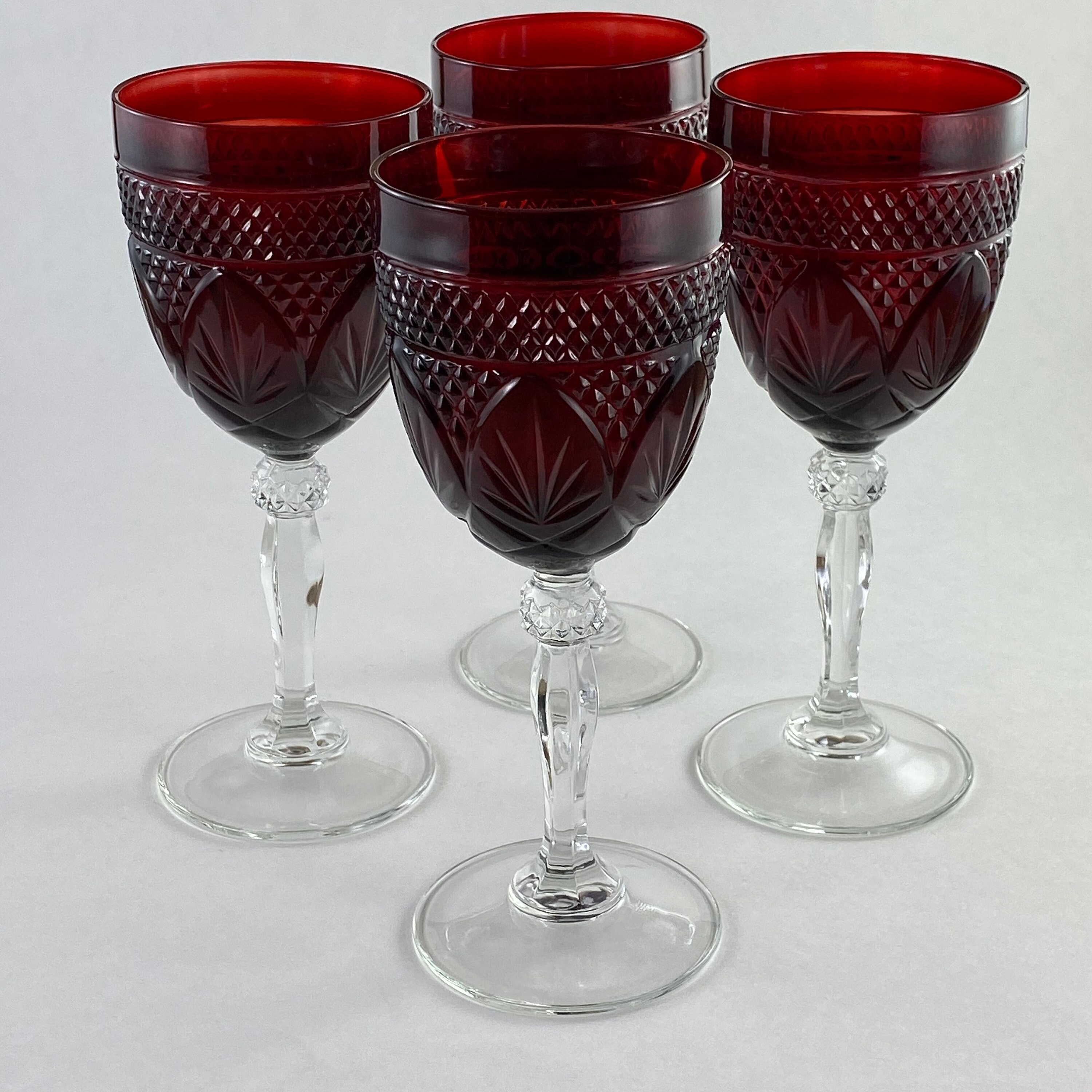Antique Ruby By Cristal D Arques Durand Wine Glass Set Of Etsy