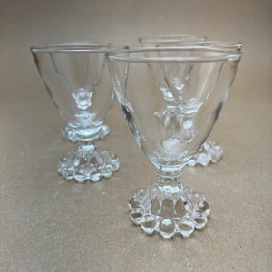 Set Anchor Hocking Berwick Boopie Liquor Cocktail Cordial Glass, Vintage Anchor Hocking Beaded Glassware Barware, Boopie Hobnail Barware
