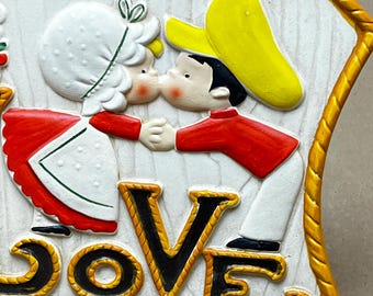 ヴィンテージハンドメイドLOVEチョークウェアウォールデコキッチュ