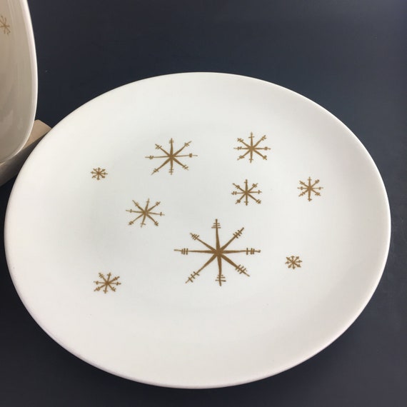 Royal China Star Glow Dinner Plate Set Of 4 Atomic Kitchen Etsy
