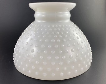 Vintage White Hobnail Milk Glass Lamp Shade: Shabby Chic Cottage Style