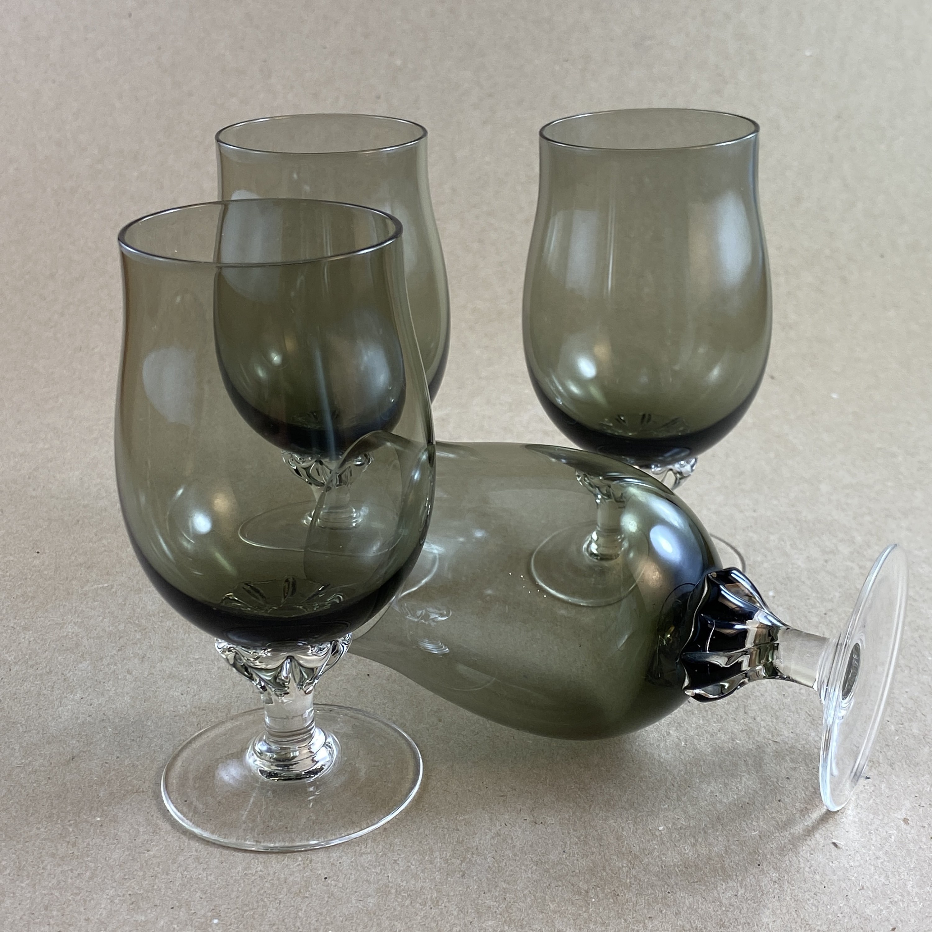 Tumblers & Water Glasses Handcrafted Sasaki Glass Juice Cups Vintage Green Glasses Set of 6