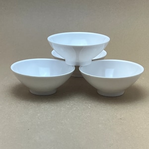 Mid Century Boonton Melmac Flared White Dessert Bowl, White Melmac Dessert Bowls, Mid Century Melmac Boonton Bowls