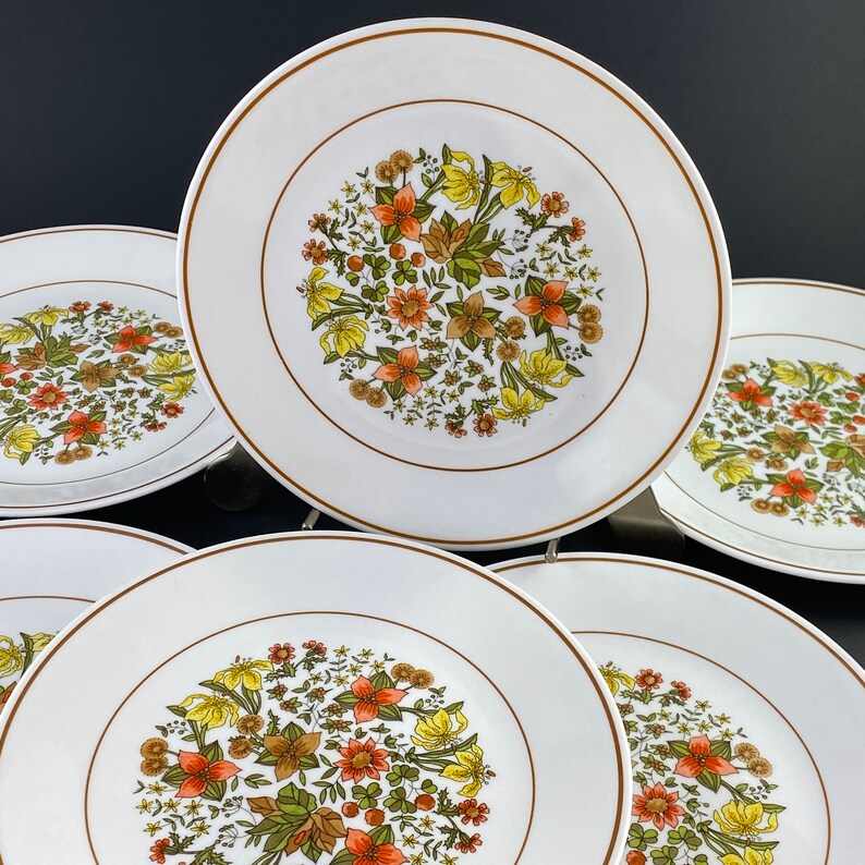 Set of 6 Vintage Corelle Corning Indian Summer Salad Plate Etsy