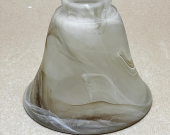 Vintage Frosted Marbleized Glass Sconce Shade: Earth-Tones Pendant Light