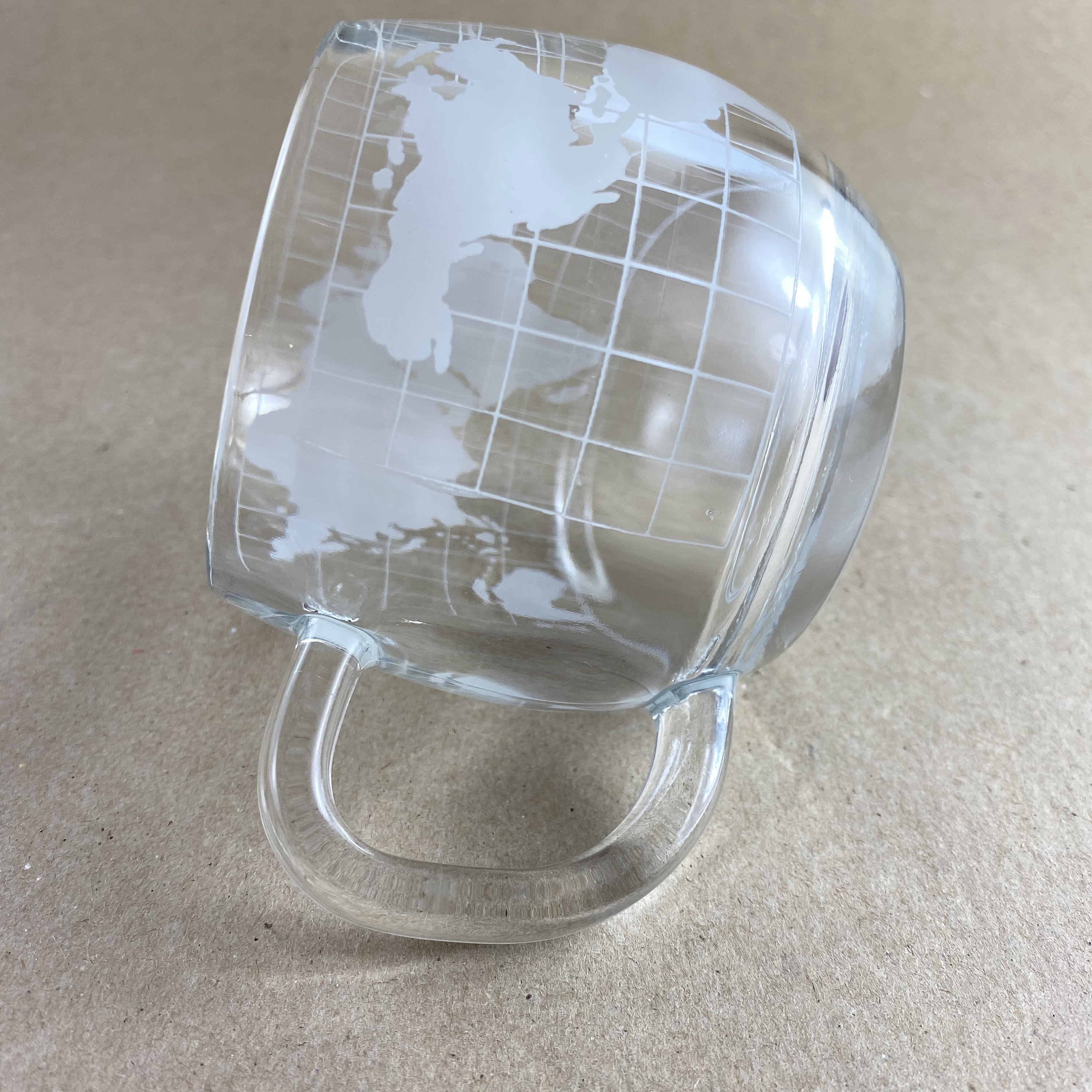 Vintage Nestle Nescafe World Globe Coffee Mug Etched Glass Etsy