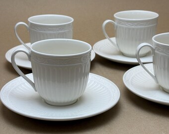 Mikasa Italian Countryside Cup and Saucer Set - Embossed Stoneware