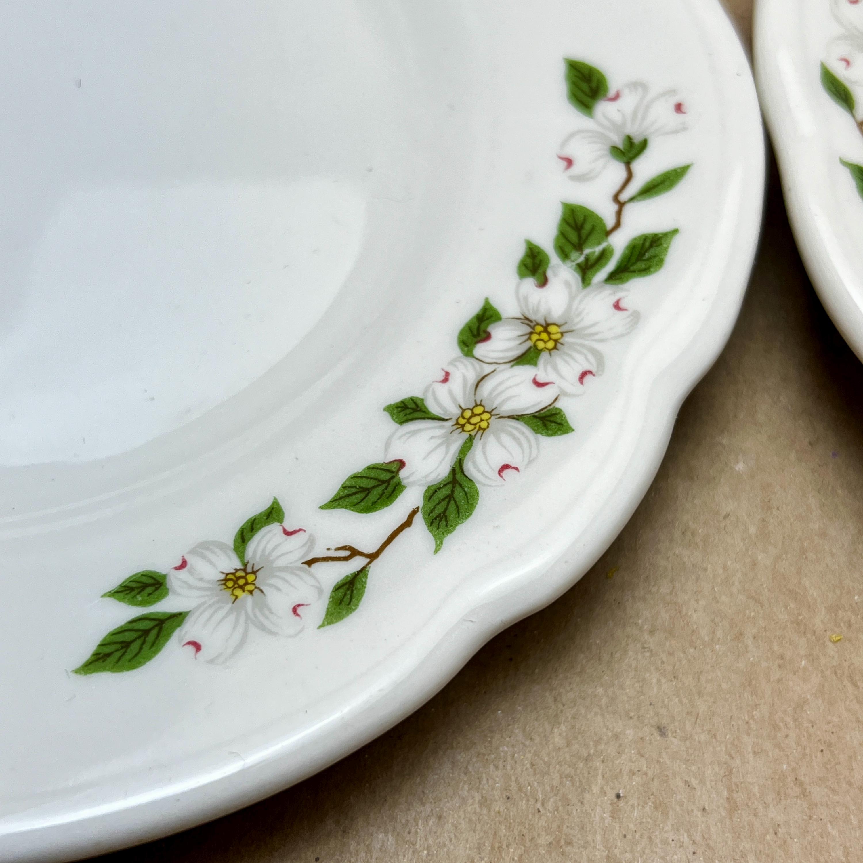 Vintage Buffalo China Dogwood Salad Plates (set of 4) - 1960s